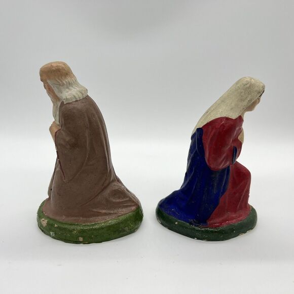 VTG 40s Nativity Scene Mary & Joseph Paper Mache Replacement 4” Figurine Germany - Picture 6 of 11